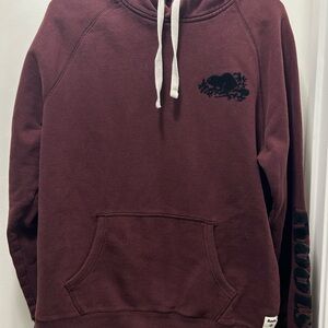 Roots Burgundy Hoodie with Black Logo